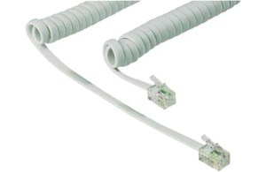 Hörerschnur RJ10/RJ10, 300mm, weiß