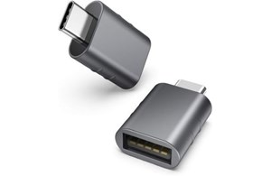 Adapter USB-C Stecker auf USB-A Buchse grau (VPE=2 Stück)