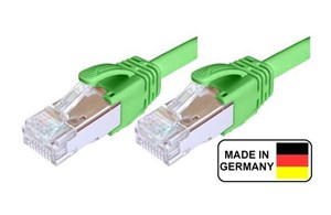 Patchdata Kupfer-Patchkabel Cat.6A S/FTP TPE grün "Made in Germany"