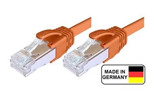 Patchdata Kupfer-Patchkabel Cat.6A S/FTP TPE orange "Made in Germany"