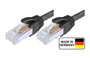 Patchdata Kupfer-Patchkabel Cat.6A S/FTP TPE schwarz "Made in Germany"